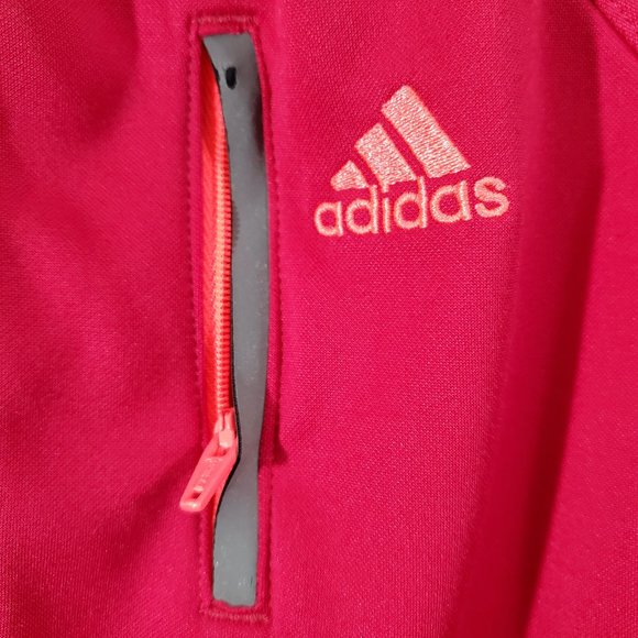 Adidas Lightweight Hooded Running Jacket Deep Pink with Orange Trim Size… - Picture 11 of 14